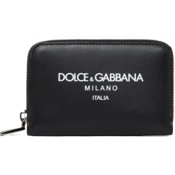 Dolce & Gabbana Wallets-Dolce & Gabbana - Black Logo Print Wallet - Dolce & Gabbana Exclusive Luxury Collection - Avvenice