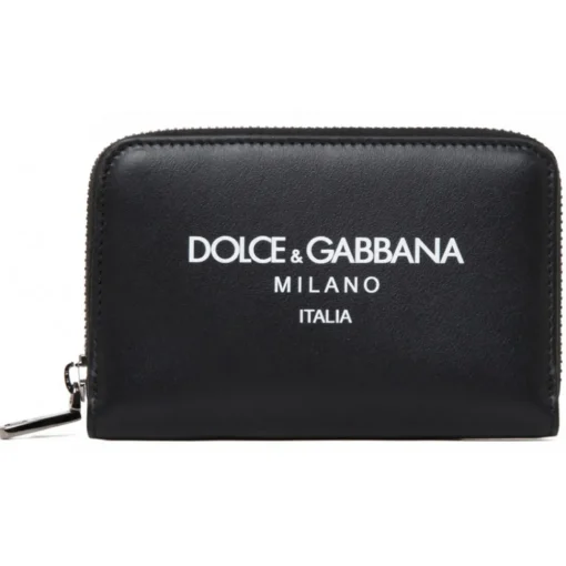 Dolce & Gabbana Wallets-Dolce & Gabbana - Black Logo Print Wallet - Dolce & Gabbana Exclusive Luxury Collection - Avvenice