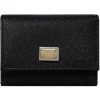 Dolce & Gabbana Wallets-Dolce & Gabbana - Black Branded Tag Wallet - Dolce & Gabbana Exclusive Luxury Collection - Avvenice