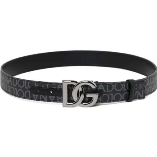 Dolce & Gabbana Belts-Dolce & Gabbana - Black DG Logo Belt - Dolce & Gabbana Exclusive Luxury Collection - Avvenice