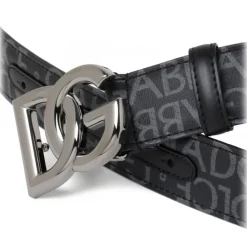 Dolce & Gabbana Belts-Dolce & Gabbana - Black DG Logo Belt - Dolce & Gabbana Exclusive Luxury Collection - Avvenice