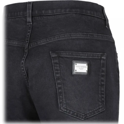 Dolce & Gabbana Trousers-Dolce & Gabbana - Black Tapered Leg Jeans - Dolce & Gabbana Exclusive Luxury Collection - Avvenice