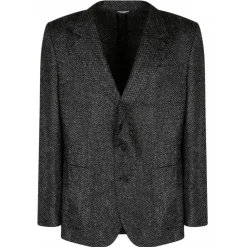 Dolce & Gabbana Jackets-Dolce & Gabbana - Black and Grey Bouclé Blazer - Dolce & Gabbana Exclusive Luxury Collection - Avvenice
