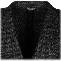 Dolce & Gabbana Jackets-Dolce & Gabbana - Black and Grey Bouclé Blazer - Dolce & Gabbana Exclusive Luxury Collection - Avvenice
