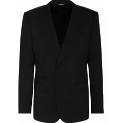 Dolce & Gabbana Jackets-Dolce & Gabbana - Black Single Breasted Blazer - Dolce & Gabbana Exclusive Luxury Collection - Avvenice