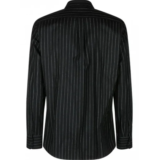 Dolce & Gabbana Shirts-Dolce & Gabbana - Black Virgin Wool Striped Shirt - Dolce & Gabbana Exclusive Luxury Collection - Avvenice