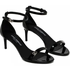 Dolce & Gabbana Shoes-Dolce & Gabbana - Black Keira Sandals - Dolce & Gabbana Exclusive Luxury Collection - Avvenice