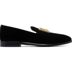 Dolce & Gabbana Shoes-Dolce & Gabbana - Black Leonardo Velvet Loafers - Dolce & Gabbana Exclusive Luxury Collection - Avvenice
