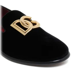 Dolce & Gabbana Shoes-Dolce & Gabbana - Black Leonardo Velvet Loafers - Dolce & Gabbana Exclusive Luxury Collection - Avvenice