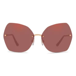 Dolce & Gabbana Eyewear Sunglasses & Eyewear-Dolce & Gabbana - Butterfly Sunglasses with Metallic Details - Burgundy Rose Gold - Dolce & Gabbana Eyewear - Avvenice