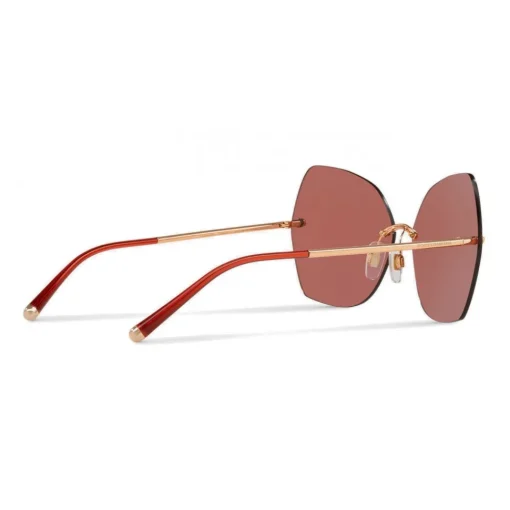 Dolce & Gabbana Eyewear Sunglasses & Eyewear-Dolce & Gabbana - Butterfly Sunglasses with Metallic Details - Burgundy Rose Gold - Dolce & Gabbana Eyewear - Avvenice