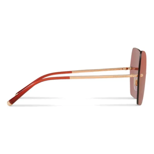 Dolce & Gabbana Eyewear Sunglasses & Eyewear-Dolce & Gabbana - Butterfly Sunglasses with Metallic Details - Burgundy Rose Gold - Dolce & Gabbana Eyewear - Avvenice