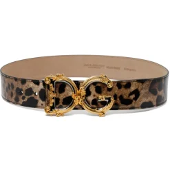 Dolce & Gabbana Belts-Dolce & Gabbana - Camel Brown Calf Leather DG Buckle Belt - Dolce & Gabbana Exclusive Luxury Collection - Avvenice
