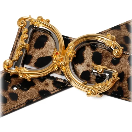 Dolce & Gabbana Belts-Dolce & Gabbana - Camel Brown Calf Leather DG Buckle Belt - Dolce & Gabbana Exclusive Luxury Collection - Avvenice