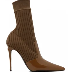 Dolce & Gabbana Shoes-Dolce & Gabbana - Caramel Brown Calf Leather Ankle Boots - Dolce & Gabbana Exclusive Luxury Collection - Avvenice