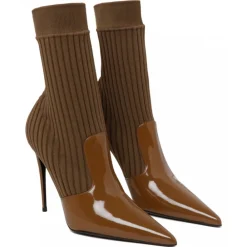 Dolce & Gabbana Shoes-Dolce & Gabbana - Caramel Brown Calf Leather Ankle Boots - Dolce & Gabbana Exclusive Luxury Collection - Avvenice