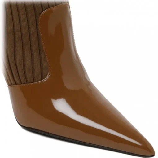 Dolce & Gabbana Shoes-Dolce & Gabbana - Caramel Brown Calf Leather Ankle Boots - Dolce & Gabbana Exclusive Luxury Collection - Avvenice