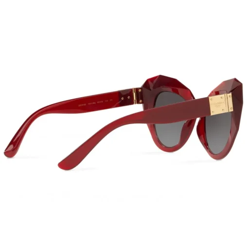 Dolce & Gabbana Eyewear Sunglasses & Eyewear-Dolce & Gabbana - Cat Eye Sunglasses Stones & Logo Plaque - Red - Dolce & Gabbana Eyewear - Avvenice