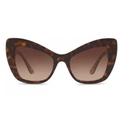 Dolce & Gabbana Eyewear Sunglasses & Eyewear-Dolce & Gabbana - Cat-Eye Acetate Sunglasses with "Sacred Heart" Decoration - Havana Bordeaux Gold - Dolce & Gabbana Eyewear - Avvenice