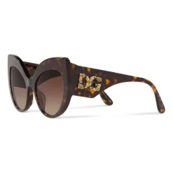 Dolce & Gabbana Eyewear Sunglasses & Eyewear-Dolce & Gabbana - Cat-Eye Sunglasses in Acetate with DG Logo - Havana - Dolce & Gabbana Eyewear - Avvenice