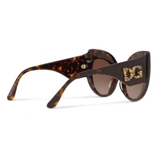 Dolce & Gabbana Eyewear Sunglasses & Eyewear-Dolce & Gabbana - Cat-Eye Sunglasses in Acetate with DG Logo - Havana - Dolce & Gabbana Eyewear - Avvenice