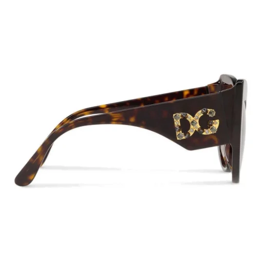 Dolce & Gabbana Eyewear Sunglasses & Eyewear-Dolce & Gabbana - Cat-Eye Sunglasses in Acetate with DG Logo - Havana - Dolce & Gabbana Eyewear - Avvenice