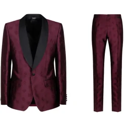 Dolce & Gabbana Dresses-Dolce & Gabbana - Dark Aubergine DG Monogram Suit - Dolce & Gabbana Exclusive Luxury Collection - Avvenice