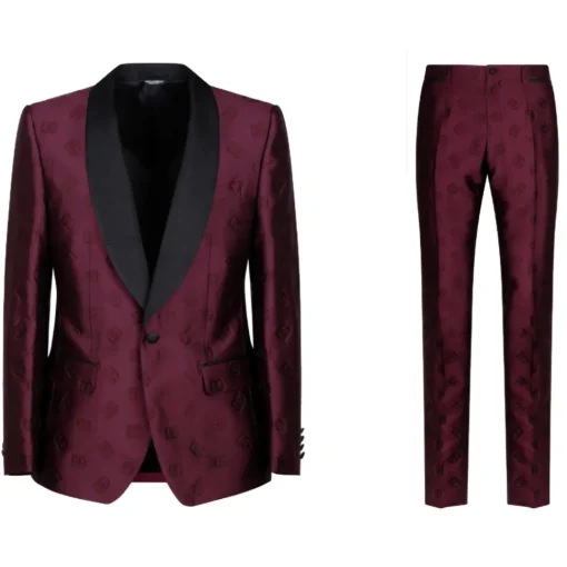 Dolce & Gabbana Dresses-Dolce & Gabbana - Dark Aubergine DG Monogram Suit - Dolce & Gabbana Exclusive Luxury Collection - Avvenice