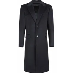 Dolce & Gabbana Jackets-Dolce & Gabbana - Dark Blue Cashmere Coat - Dolce & Gabbana Exclusive Luxury Collection - Avvenice