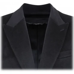 Dolce & Gabbana Jackets-Dolce & Gabbana - Dark Blue Cashmere Coat - Dolce & Gabbana Exclusive Luxury Collection - Avvenice