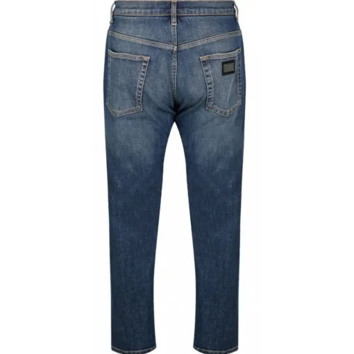 Dolce & Gabbana Trousers-Dolce & Gabbana - Distressed Blue Cotton Loose Fit Jeans - Dolce & Gabbana Exclusive Luxury Collection - Avvenice
