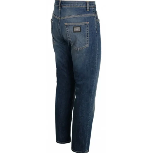Dolce & Gabbana Trousers-Dolce & Gabbana - Distressed Blue Cotton Loose Fit Jeans - Dolce & Gabbana Exclusive Luxury Collection - Avvenice
