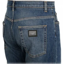 Dolce & Gabbana Trousers-Dolce & Gabbana - Distressed Blue Cotton Loose Fit Jeans - Dolce & Gabbana Exclusive Luxury Collection - Avvenice