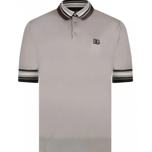 Dolce & Gabbana T-shirt-Dolce & Gabbana - Light Grey Polo Shirt - Dolce & Gabbana Exclusive Luxury Collection - Avvenice