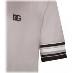 Dolce & Gabbana T-shirt-Dolce & Gabbana - Light Grey Polo Shirt - Dolce & Gabbana Exclusive Luxury Collection - Avvenice