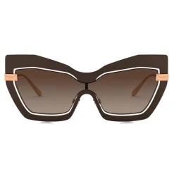 Dolce & Gabbana Eyewear Sunglasses & Eyewear-Dolce & Gabbana - Mask Sunglasses Plaque Logo - Matt Brown - Dolce & Gabbana Eyewear - Avvenice