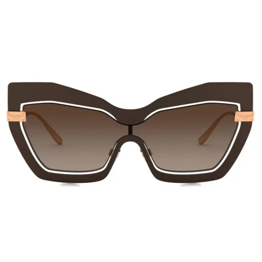 Dolce & Gabbana Eyewear Sunglasses & Eyewear-Dolce & Gabbana - Mask Sunglasses Plaque Logo - Matt Brown - Dolce & Gabbana Eyewear - Avvenice