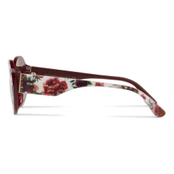 Dolce & Gabbana Eyewear Sunglasses & Eyewear-Dolce & Gabbana - Oval Sunglasses in Floral Print Acetate - Burgundy - Dolce & Gabbana Eyewear - Avvenice