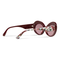 Dolce & Gabbana Eyewear Sunglasses & Eyewear-Dolce & Gabbana - Oval Sunglasses in Floral Print Acetate - Burgundy - Dolce & Gabbana Eyewear - Avvenice