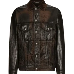 Dolce & Gabbana Jackets-Dolce & Gabbana - Oversize Coated Denim Jacket - Dolce & Gabbana Exclusive Luxury Collection - Avvenice