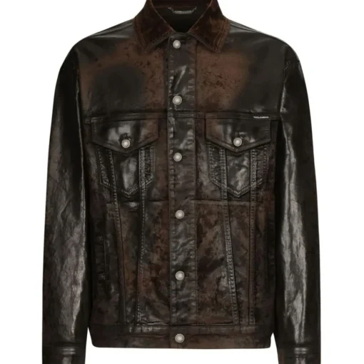 Dolce & Gabbana Jackets-Dolce & Gabbana - Oversize Coated Denim Jacket - Dolce & Gabbana Exclusive Luxury Collection - Avvenice