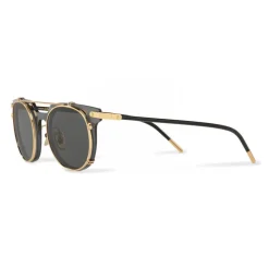 Dolce & Gabbana Eyewear Sunglasses & Eyewear-Dolce & Gabbana - Panthos Sunglasses with Metal Structure - Black and Shiny Gold - Dolce & Gabbana Eyewear - Avvenice