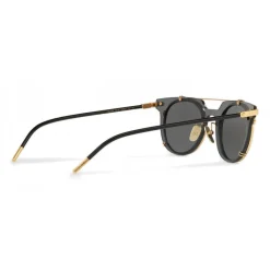 Dolce & Gabbana Eyewear Sunglasses & Eyewear-Dolce & Gabbana - Panthos Sunglasses with Metal Structure - Black and Shiny Gold - Dolce & Gabbana Eyewear - Avvenice