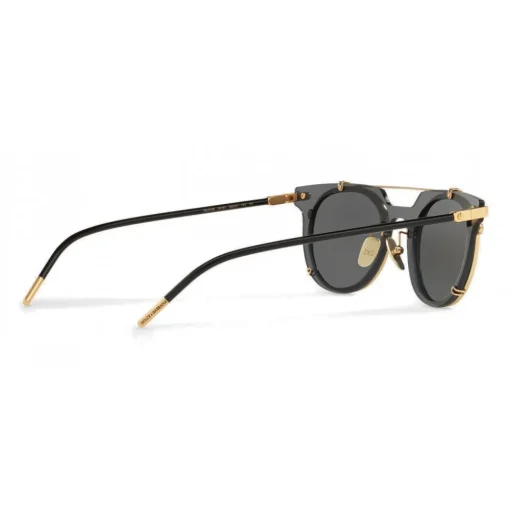 Dolce & Gabbana Eyewear Sunglasses & Eyewear-Dolce & Gabbana - Panthos Sunglasses with Metal Structure - Black and Shiny Gold - Dolce & Gabbana Eyewear - Avvenice
