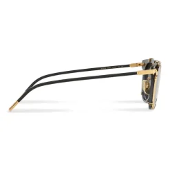 Dolce & Gabbana Eyewear Sunglasses & Eyewear-Dolce & Gabbana - Panthos Sunglasses with Metal Structure - Black and Shiny Gold - Dolce & Gabbana Eyewear - Avvenice