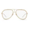 Dolce & Gabbana Eyewear Sunglasses & Eyewear-Dolce & Gabbana - Pilot Sunglasses with Metallic Profile - Shiny Light Gold Transparent - Dolce & Gabbana Eyewear - Avvenice