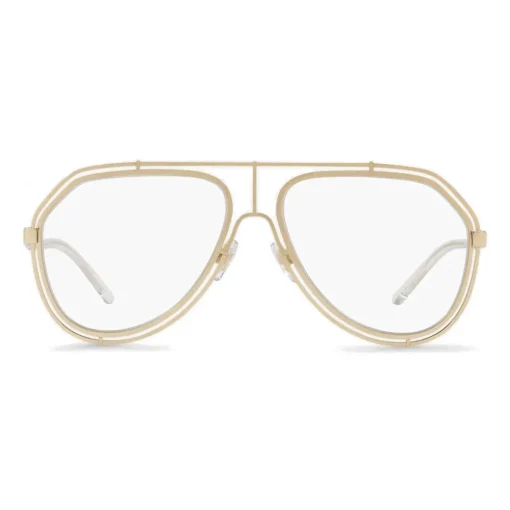 Dolce & Gabbana Eyewear Sunglasses & Eyewear-Dolce & Gabbana - Pilot Sunglasses with Metallic Profile - Shiny Light Gold Transparent - Dolce & Gabbana Eyewear - Avvenice