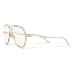Dolce & Gabbana Eyewear Sunglasses & Eyewear-Dolce & Gabbana - Pilot Sunglasses with Metallic Profile - Shiny Light Gold Transparent - Dolce & Gabbana Eyewear - Avvenice
