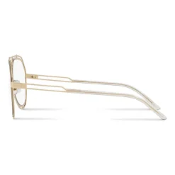 Dolce & Gabbana Eyewear Sunglasses & Eyewear-Dolce & Gabbana - Pilot Sunglasses with Metallic Profile - Shiny Light Gold Transparent - Dolce & Gabbana Eyewear - Avvenice