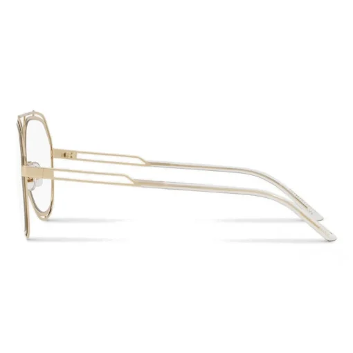 Dolce & Gabbana Eyewear Sunglasses & Eyewear-Dolce & Gabbana - Pilot Sunglasses with Metallic Profile - Shiny Light Gold Transparent - Dolce & Gabbana Eyewear - Avvenice